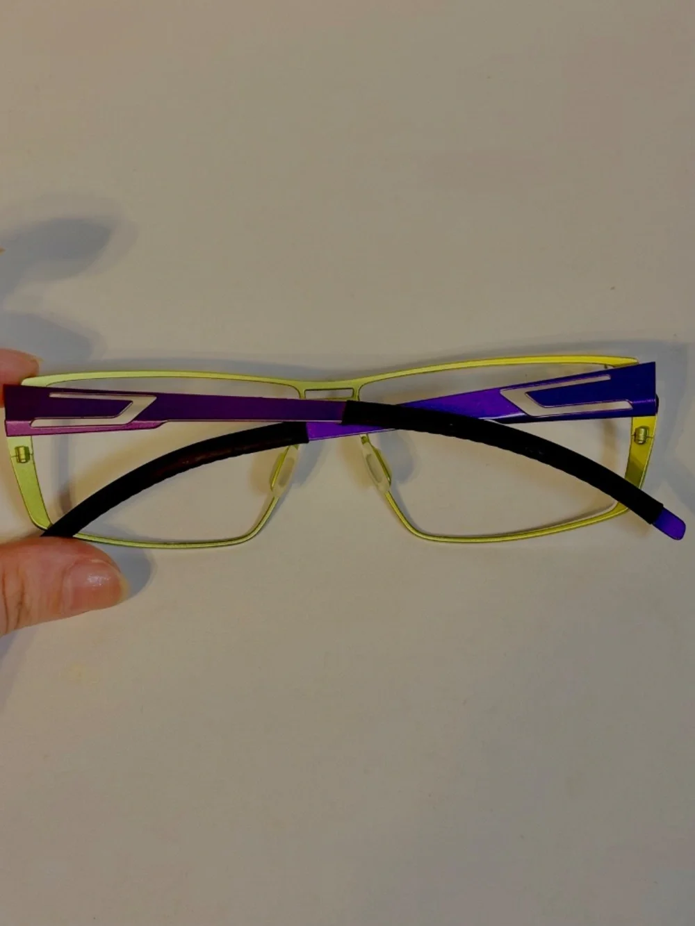 Orgreen Wolf 167 Titanium Womens Glasses Frames Purple & Green Handmade in Japan
